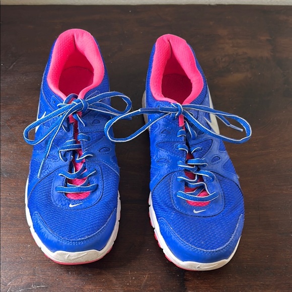 Nike Blue and Pink Athletic Shoes with Mesh Uppers - Picture 3 of 11